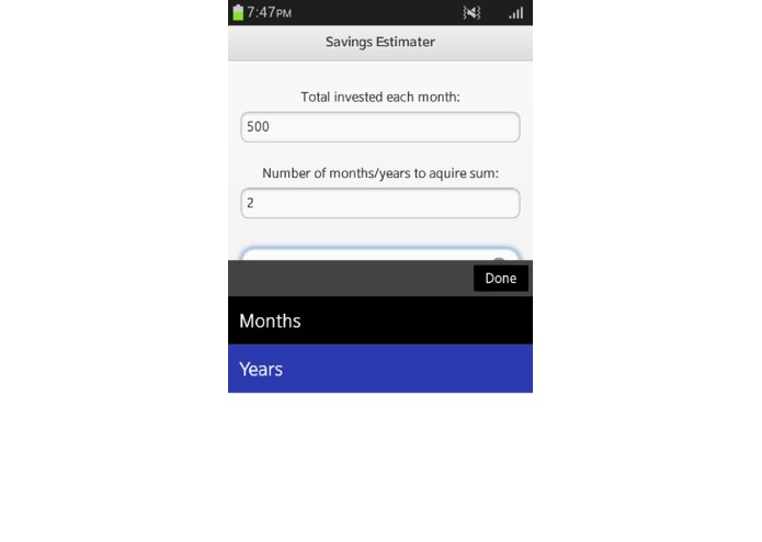 Savings Estimater – screenshot 1