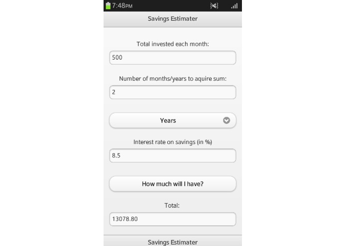 Savings Estimater – screenshot 3