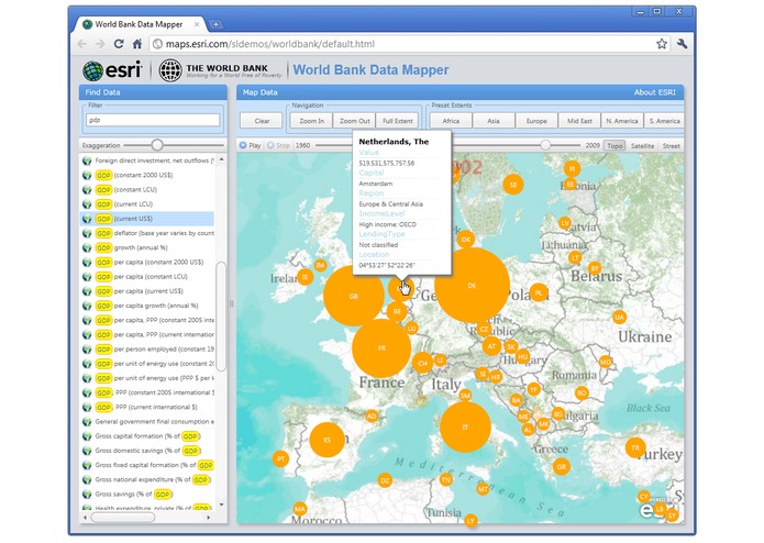 World Bank Data Mapper with Physics Engine – screenshot 1
