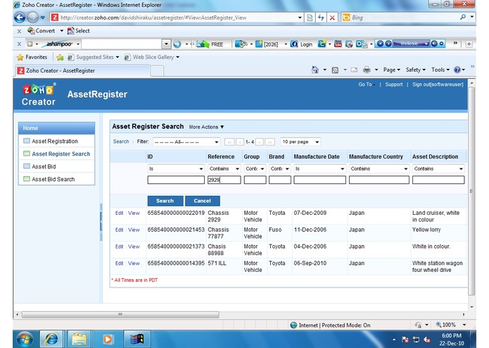 Donation Asset Register – screenshot 2