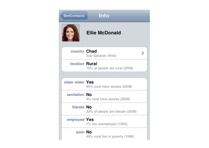 DevContacts – screenshot 2