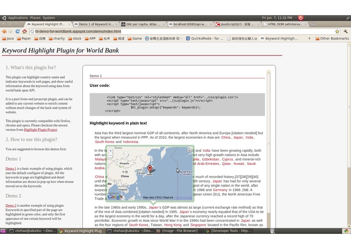 Country Keyword Highlight Plugin using World Bank Data – screenshot 4