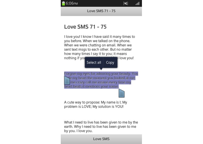 Love SMS - 100 – screenshot 2