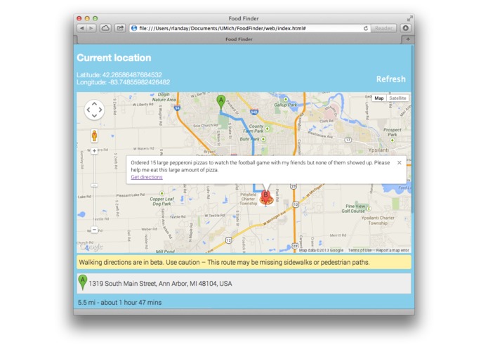 FoodFinder – screenshot 1