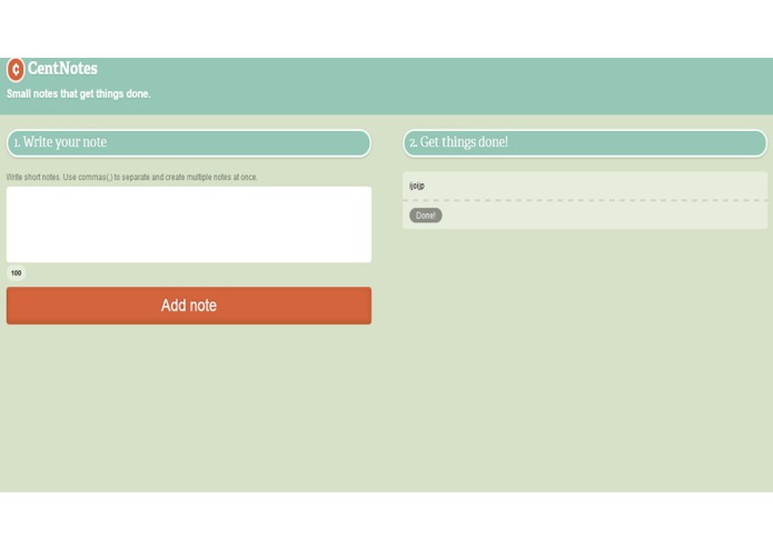 Cent notes – screenshot 2