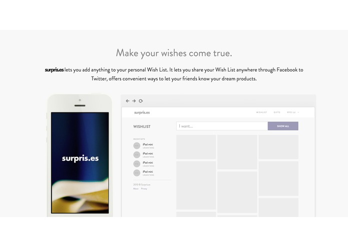 surpris.es – screenshot 2