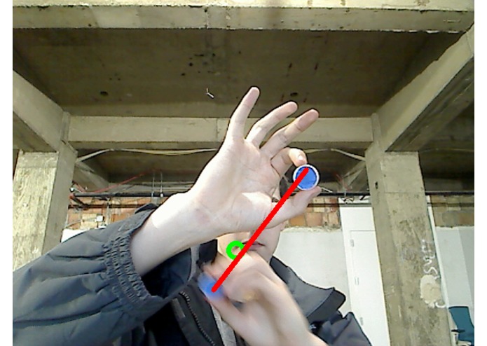 OpenCV Color Tracking & Virtual Object Collision – screenshot 2