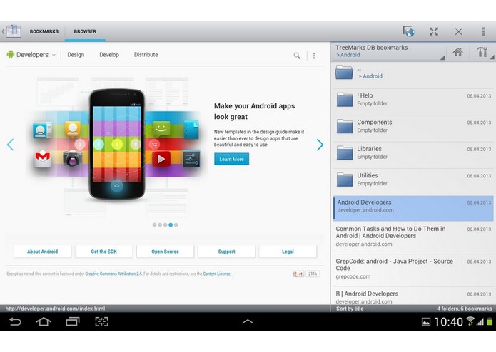 TreeMarks (Bookmark Manager for Tablets) – screenshot 4