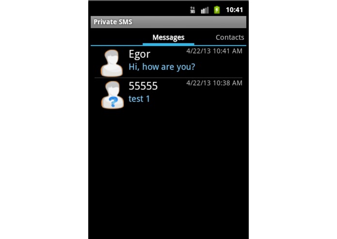 Private SMS – screenshot 1