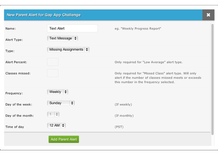 Engrade Text Message Alerts – screenshot 3