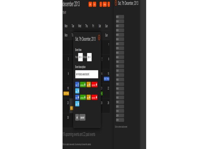 event calender – screenshot 1