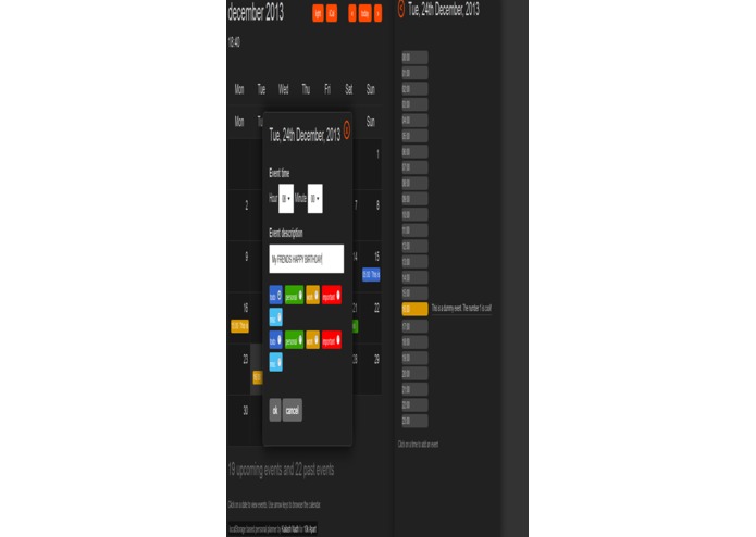 event calender – screenshot 2