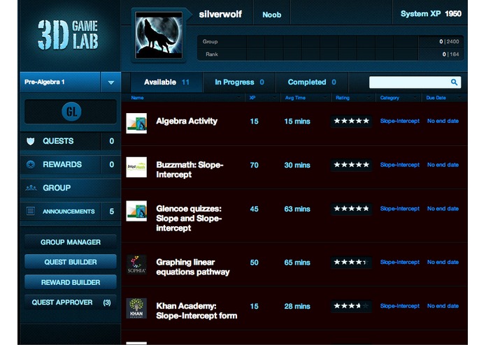 3D GameLab: Quest-Based Learning & Badges – screenshot 1