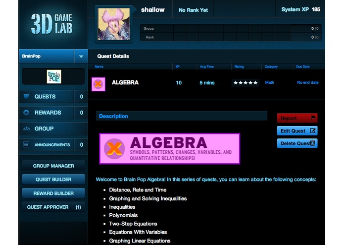 3D GameLab: Quest-Based Learning & Badges – screenshot 3