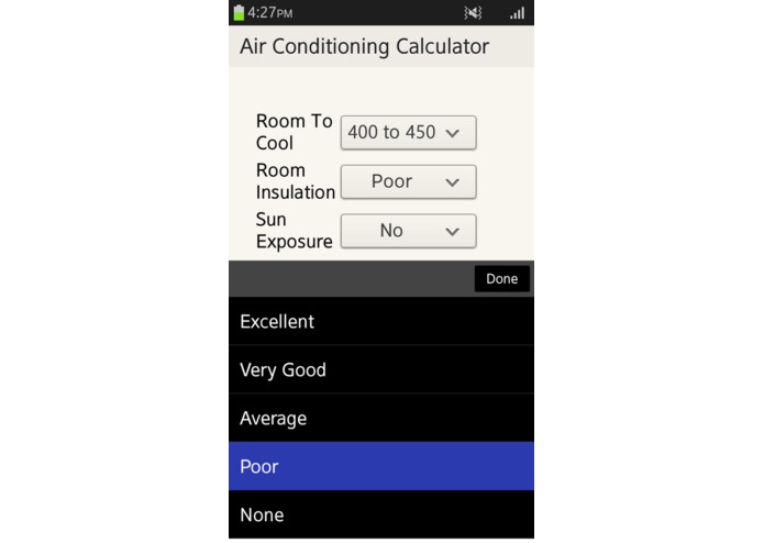 Air Conditioning Calculator – screenshot 1
