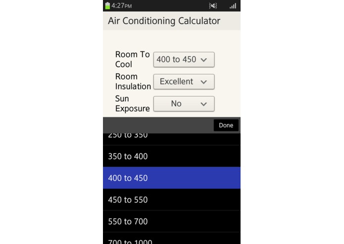 Air Conditioning Calculator – screenshot 2
