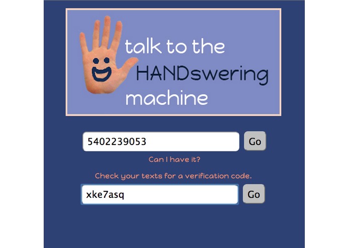 Talk to the HANDswering Machine – screenshot 2