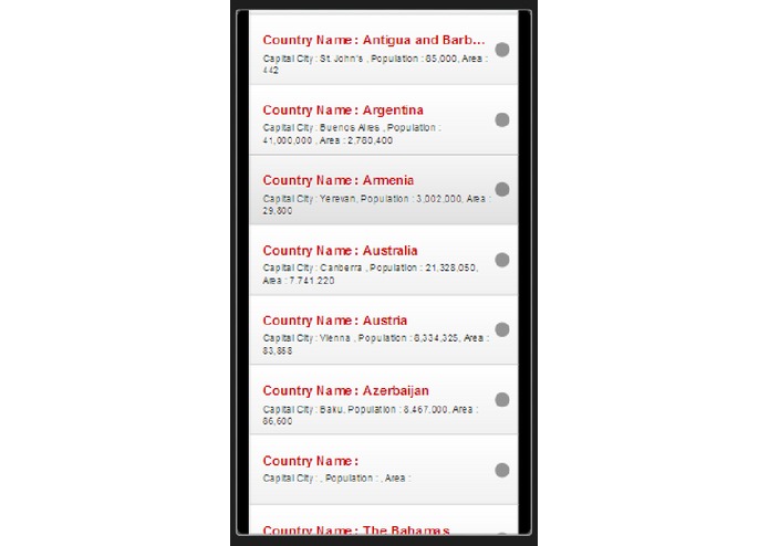 countryCapital – screenshot 2