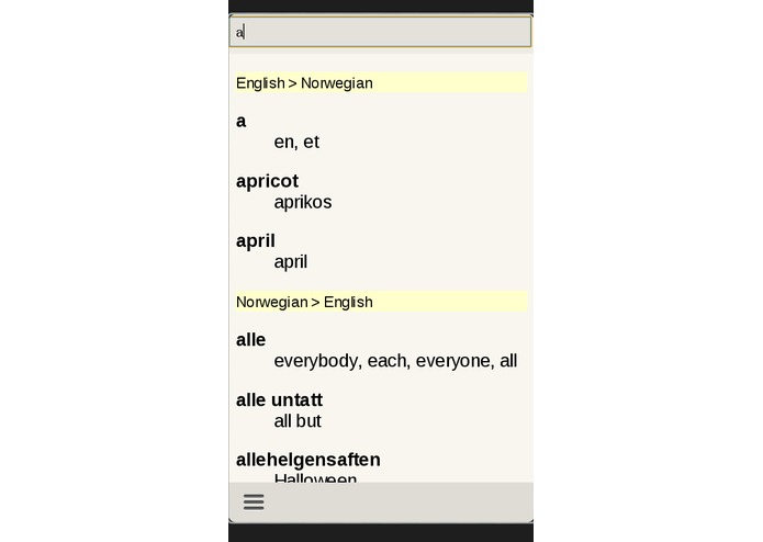 Norwegian English Dictionary – screenshot 1