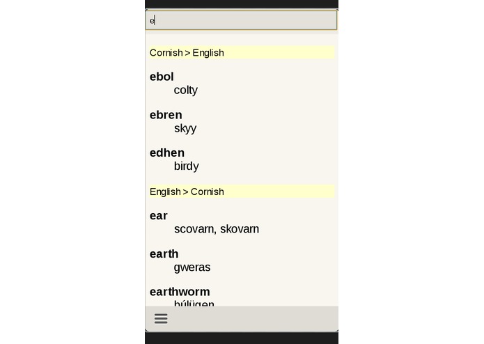 Cornish English Dictionary – screenshot 3