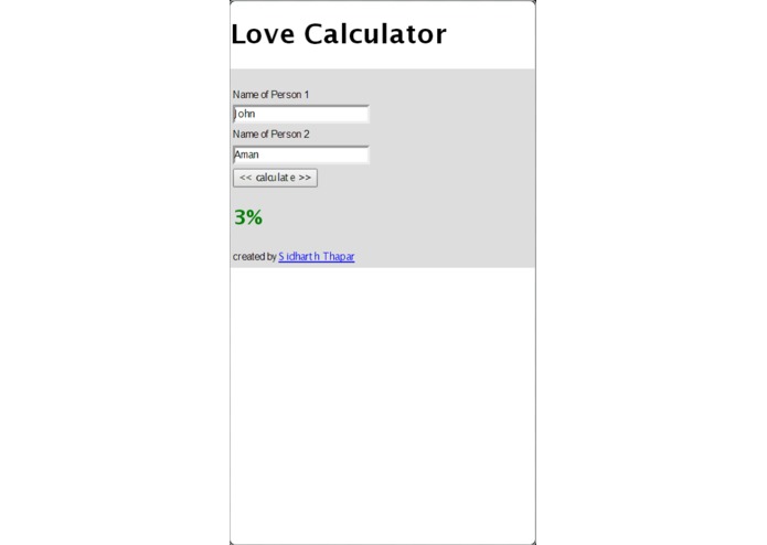 LoveCalc – screenshot 1