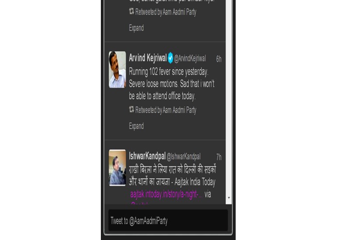 AAM aadmi party tweet – screenshot 2