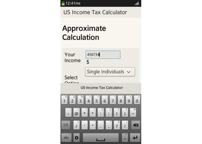 US Income Tax Calculator – screenshot 2