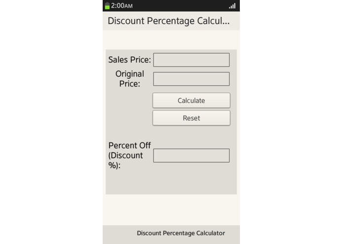 Discount Percentage Calculator – screenshot 1
