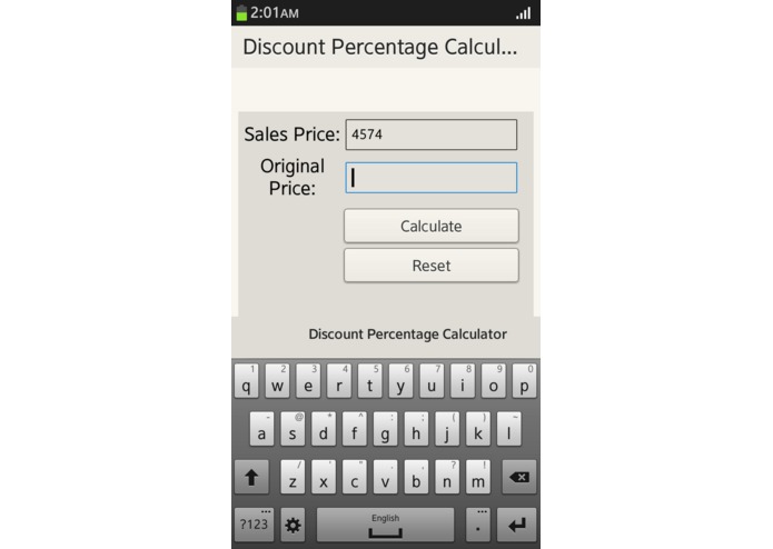 Discount Percentage Calculator – screenshot 2