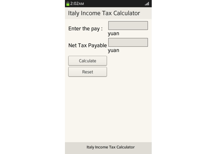Italy Income Tax Calculator – screenshot 1