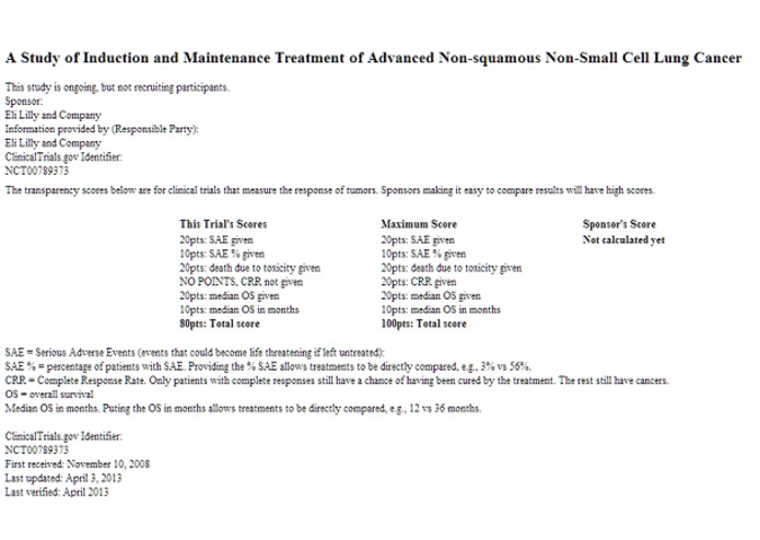 Transparency in trial results for easy comparisons – screenshot 1