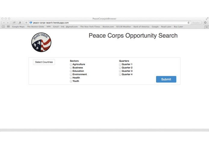 Peace Corps Opportunity Search – screenshot 1