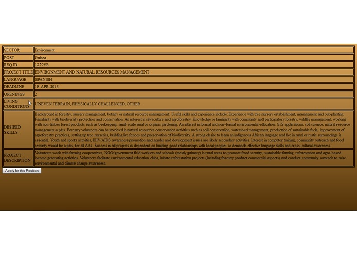 Peace Corps Recruitment Platform – screenshot 1
