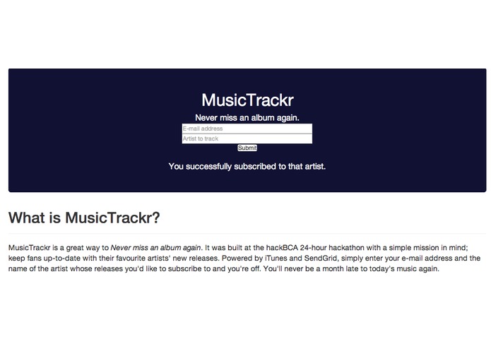 MusicTrackr – screenshot 1