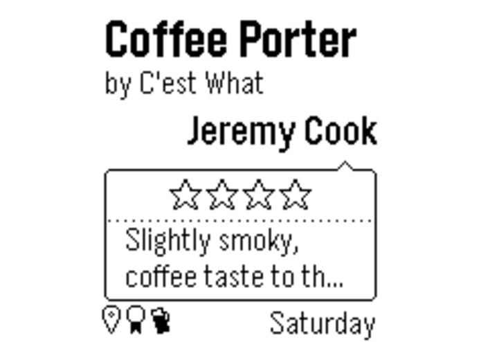 BeerTime, an Untappd client for Pebble – screenshot 2