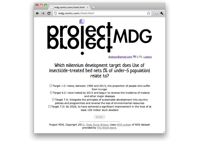 Project MDG – screenshot 1