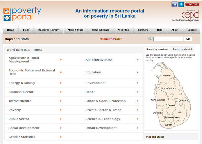 Socio-economic data in Sri Lanka – screenshot 2