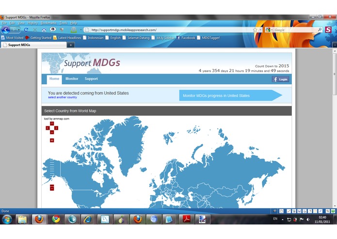 Support MDGs – screenshot 1