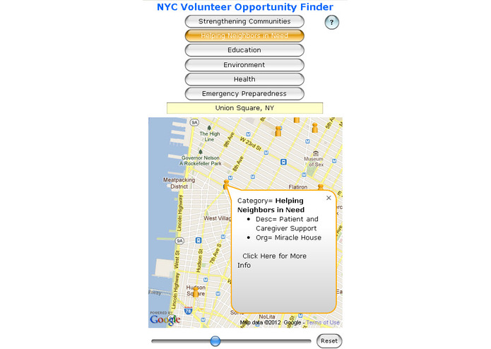 NYC Volunteer Opportunities Finder App – screenshot 1