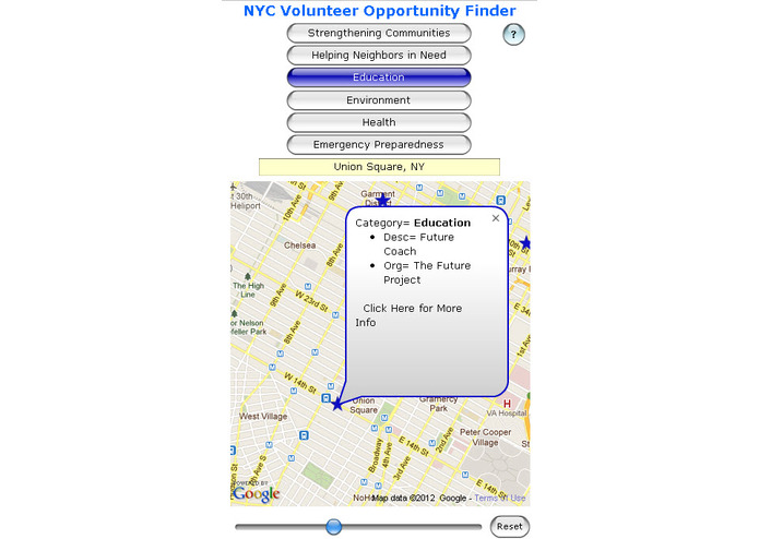 NYC Volunteer Opportunities Finder App – screenshot 3