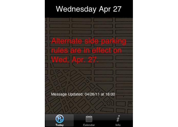 NYC Alternate Side Parking iPhone App – screenshot 2