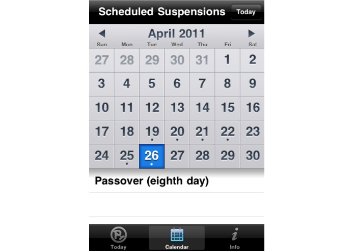 NYC Alternate Side Parking iPhone App – screenshot 3