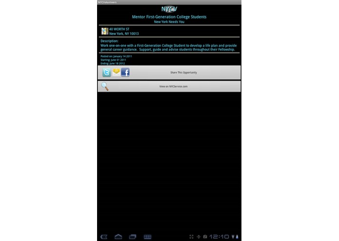 NYC Volunteers – screenshot 2