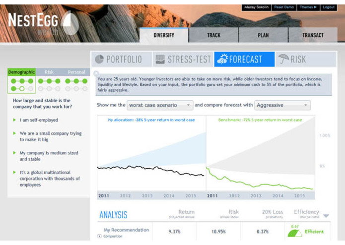 NestEgg Portfolio Builder – screenshot 2