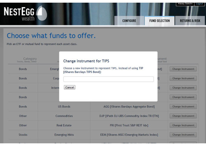NestEgg Portfolio Builder – screenshot 4