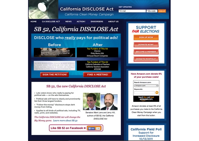 California Clean Money Campaign Projects – screenshot 1