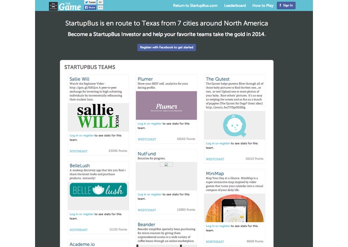 The Game – NorthAmerica 2014 – Startupbus edition – screenshot 1