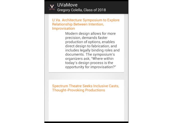 UVAMove – screenshot 1