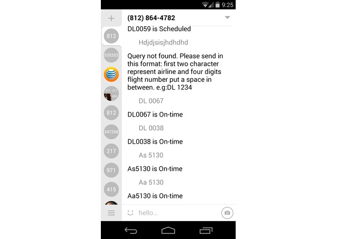 SMS-FLIGHTINFO – screenshot 1