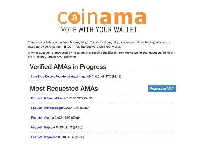 Coinama - vote with your wallet – screenshot 1